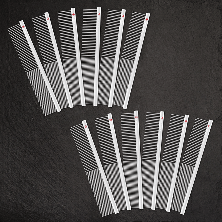 12 PACK - #6 9.75 in Coarse-Fine Grooming Comb