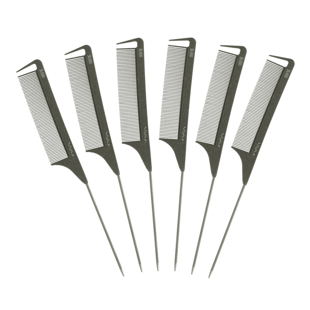 6 PACK VIA SG-500 Silicone Graphite Comb