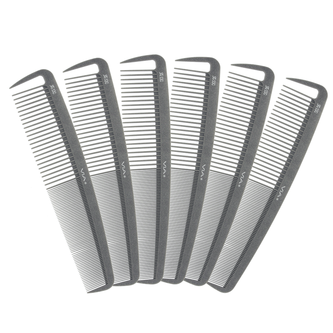 6 PACK VIA SG-530 Silicone Graphite Comb