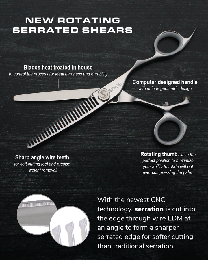 NEW! ROTATING 25 TOOTH SERRATED THINNING SHEAR