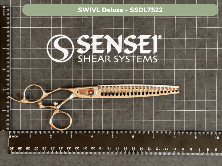 SENSEI SWIVL DELUXE 22 TOOTH SEAMLESS QUICK CUT™ TEXTURE SHEAR - LEFTY GROOMING