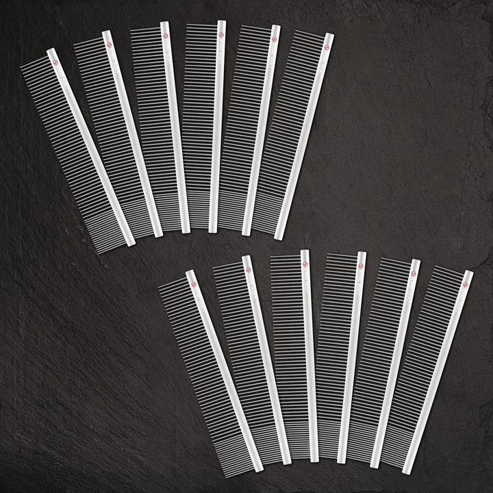 12 PACK - #7 9.75 in Coarse-Fine Grooming Comb