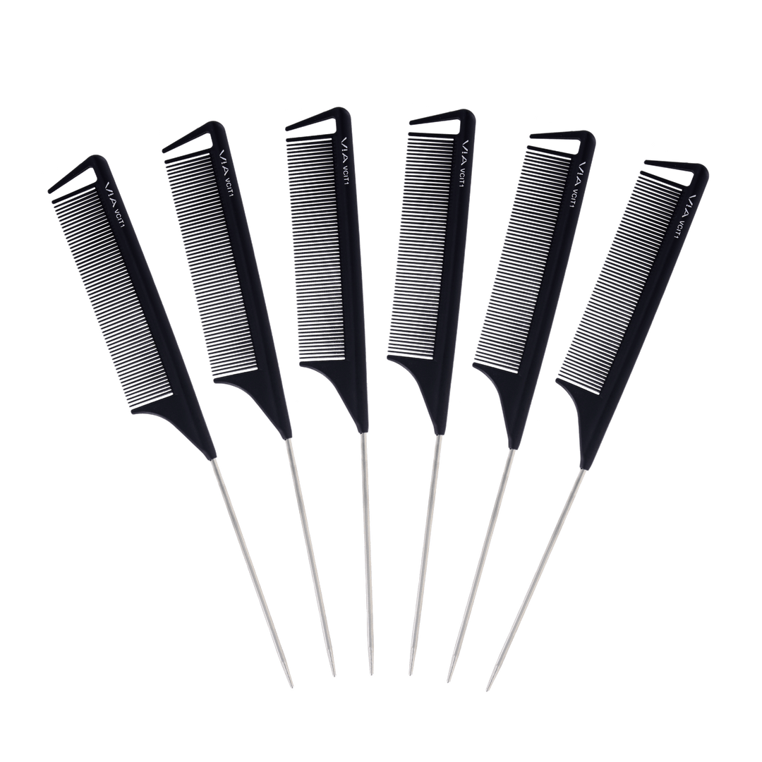 6 PACK Fine Tension Pin-Tail Comb SCIB1