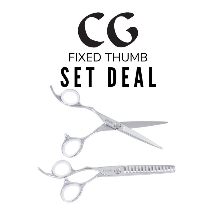 CG hairdressing shear set fixed thumb left handed