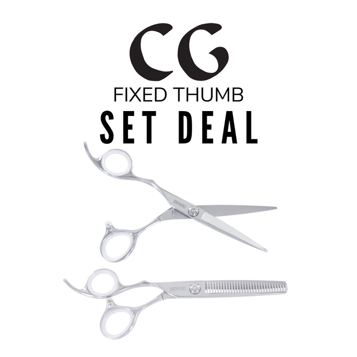 CG hairdressing shear set fixed thumb left handed