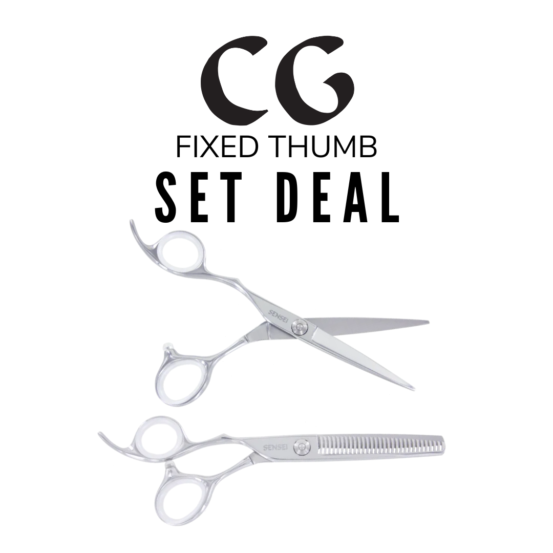 CG hairdressing shear set fixed thumb left handed