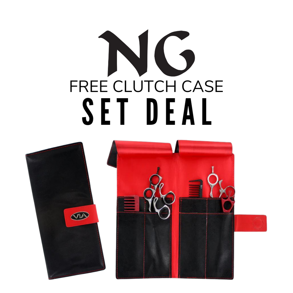 NG sensei hairdressing shear fixed thumb neutral grip set deal free clutch