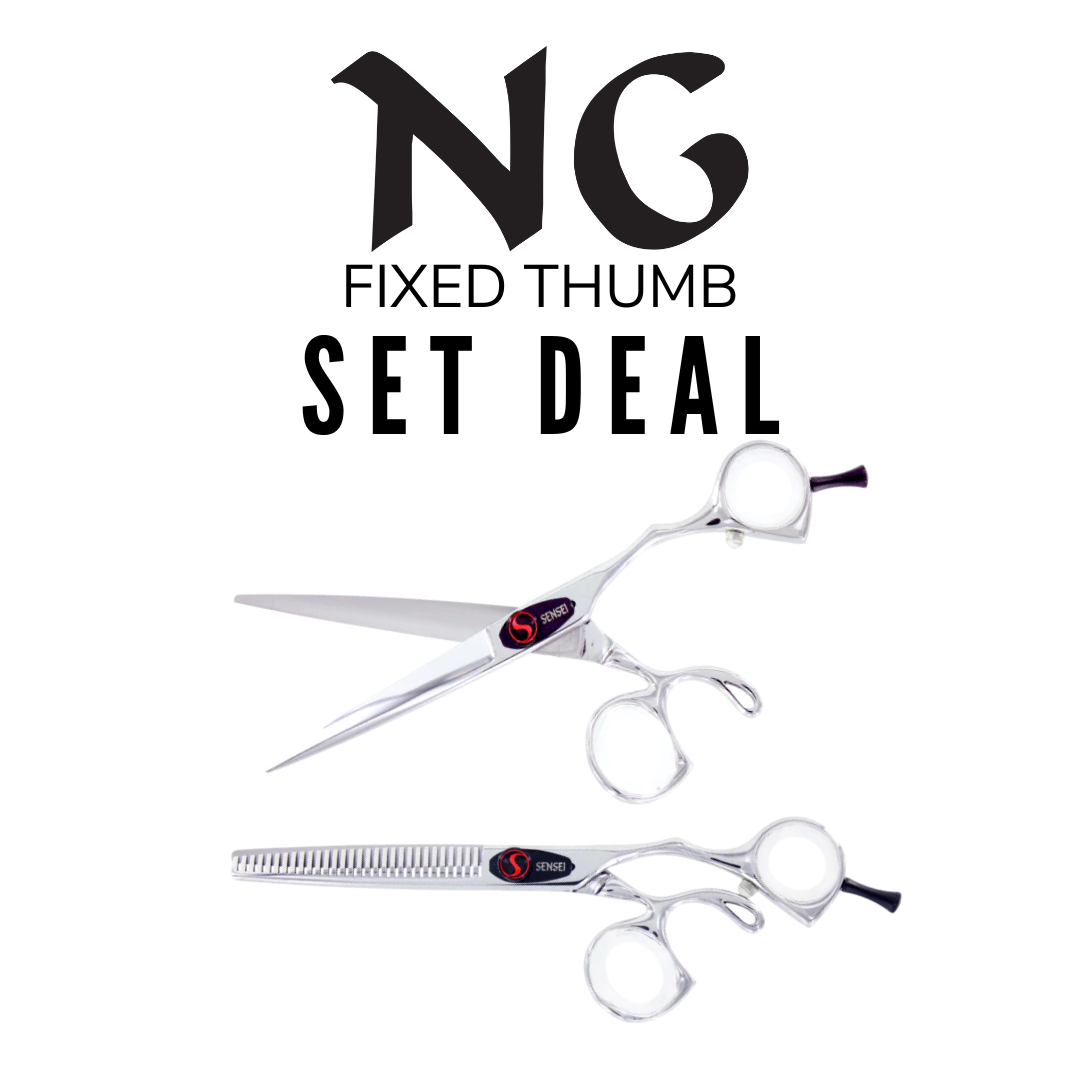 NG sensei hairdressing shear fixed thumb neutral grip set deal