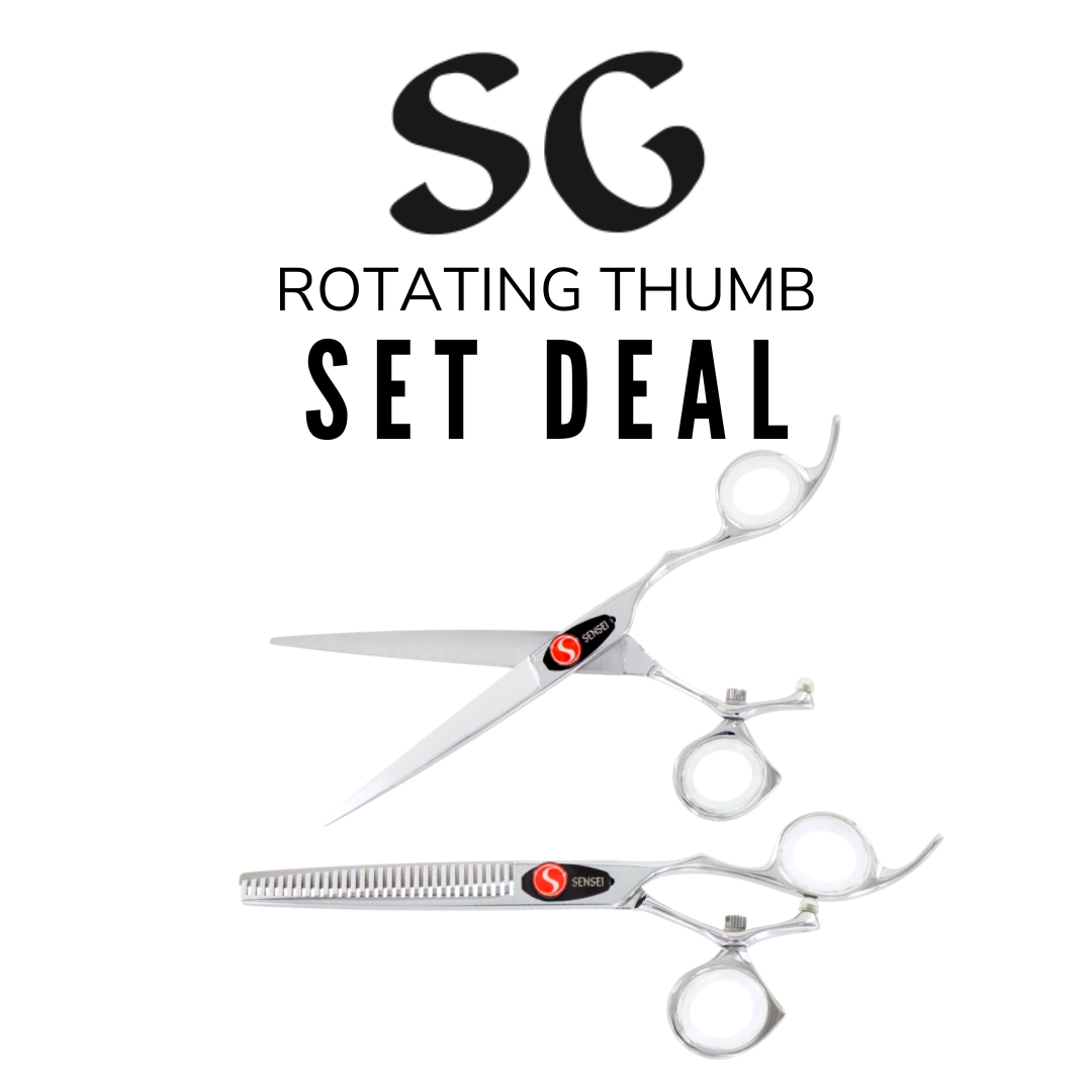 SG sensei hairdressing shear rotating thumb