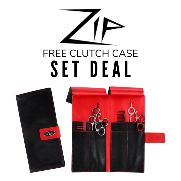 Zip hairdressing shear set deal free clutch