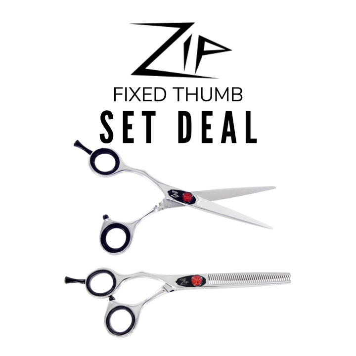 Zip hairdressing shear set left handed fixed handle